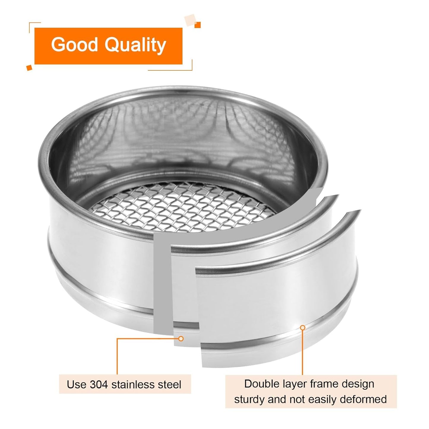 PATIKIL 150 Mesh Lab Sieve, 4" Diameter Test Sieve 304 Stainless Steel Wire Cloth (0.1mm) for Industrial Laboratory
