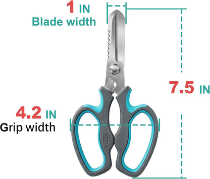 CYRUS Flower Scissors Floral Shears for Cutting Flowers,Garden Shears with Integrated Stab Remover,Florist Cutters Rose Snips,Blue