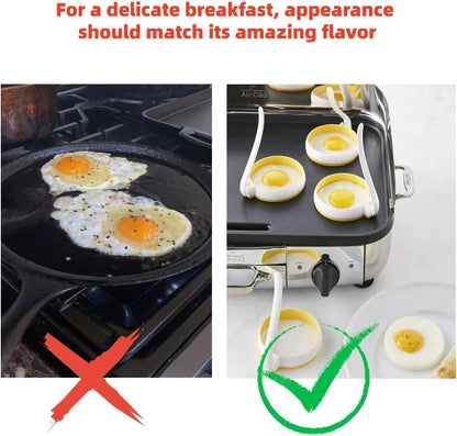 5-Piece Griddle Breakfast Kit | Pancake Batter Dispenser with Sturdy Handle and 4 Silicone Egg Rings | Perfect for Blackstone Griddles, Outdoor Grilling, Camping & Home Kitchen