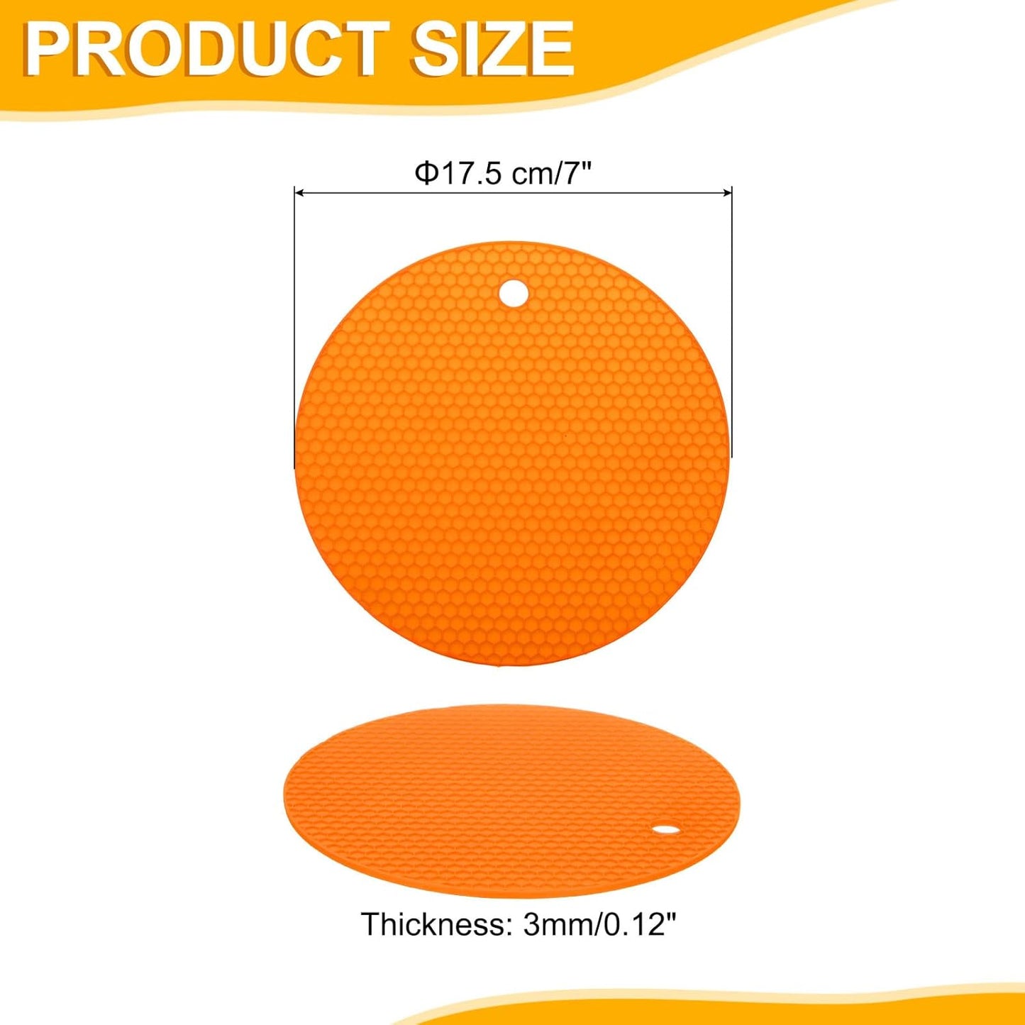 uxcell 3pcs Silicone Jar Opener Pads, 17.5cm/7" Texture Can Opener Multipurpose Round Bottle Lid Opener Non-Slip Coasters for Weak Hands Seniors Children, Orange, Blue, Gray