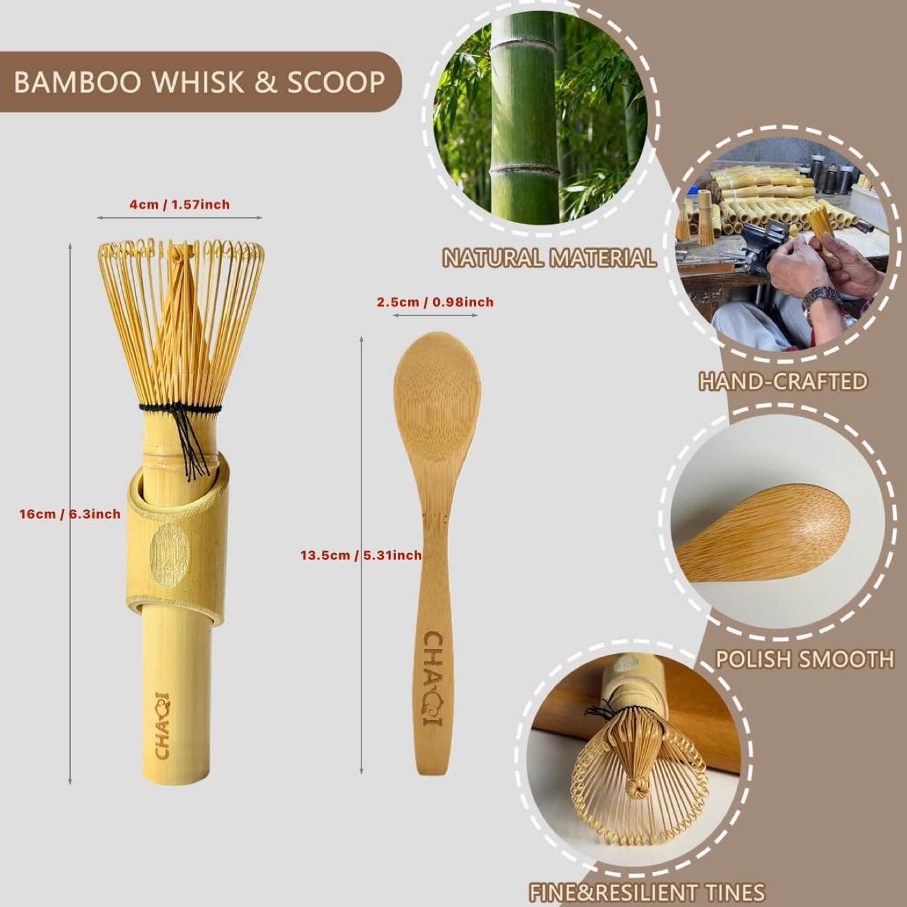Matcha Whisk Set with Long Handle Matcha Whisk, Wave Glass Cup,Floral Straw,Bamboo Lid & Scoop - Complete Kit for Easy & Quick Matcha Preparation at Home or Office