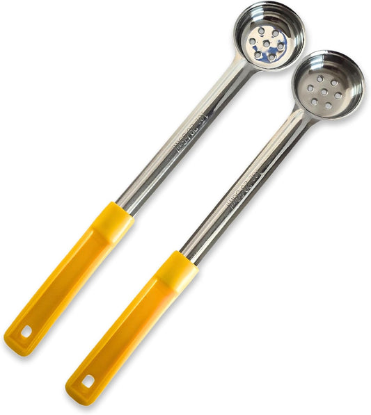 8 Ounce Solid Stainless Steel Portion Control Ladle Spoon for Measuring and Serving; Commercial Grade Serving Scoops [Pack of 2]