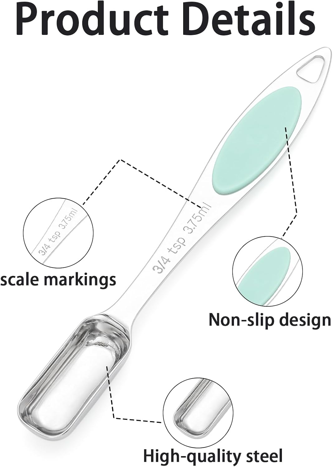 Magnetic Measuring Spoons Set of 11 with Leveler, Measuring Spoons Stainless Steel Rectangular Metal Teaspoon for Dry & Liquid Ingredients (Black)