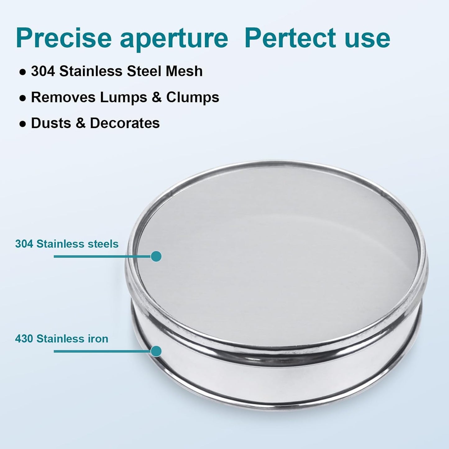 304 Stainless Steel Mesh Lab Sieve, 80 Mesh (0.2mm) Aperture Test Sieve, 7.9Inch(20cm) Diameter Economy Standard Analysis Sample Test Sieves for Industrial Laboratory Homes - Colors B