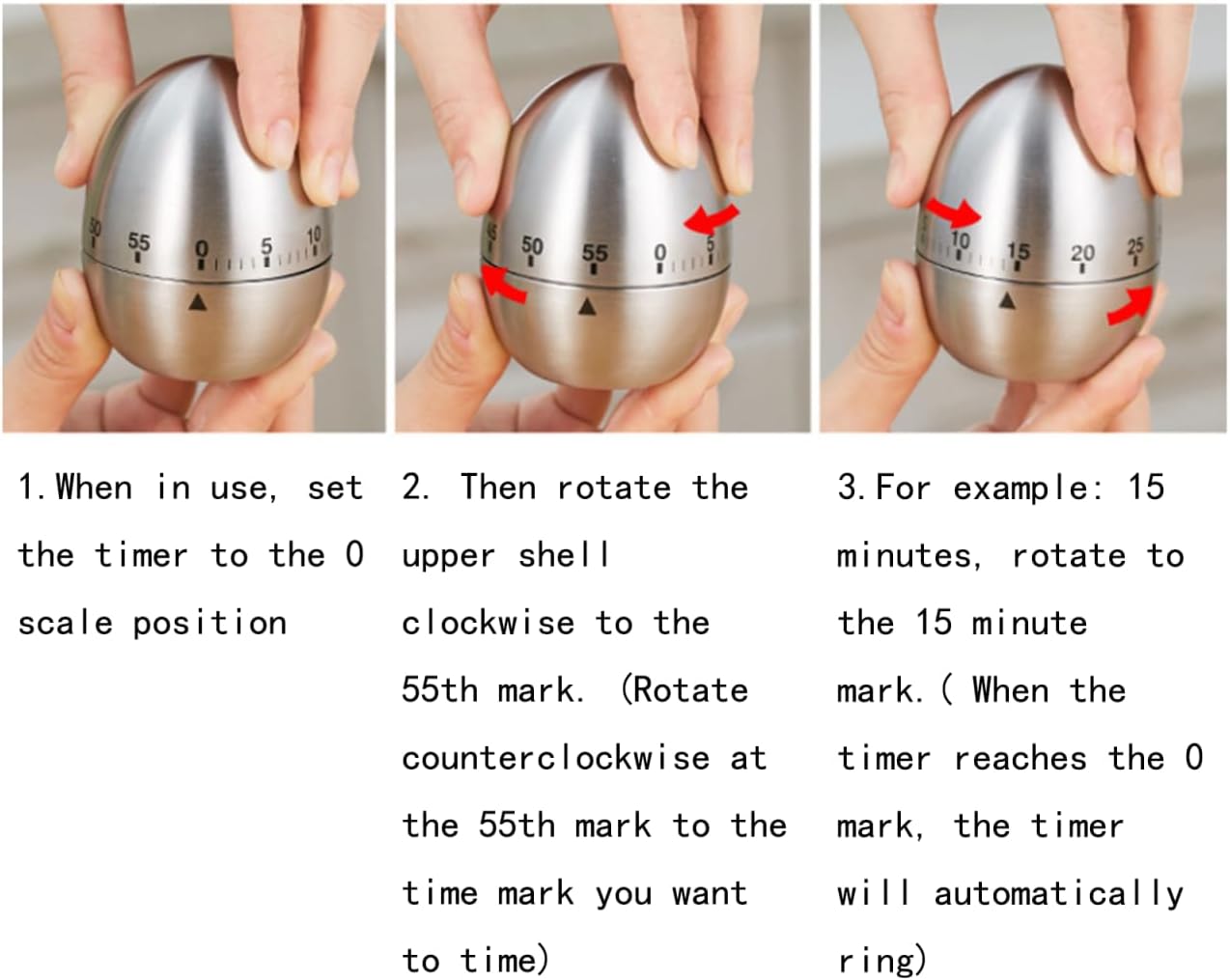Cute Strawberry Shape 360 Degree Rotating Kitchen Cooking Timer Kitchen Craft Mechanical Wind Up 60 Minutes Timer