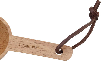 30ml Wood Measuring Spoon and Scoop Wooden Tablespoon 30ml Measuring Scoop 2 TBSP Retro Coffee Spoons for Dry Ingredients Ground Tea Spice (Wood Color, 2TBSP)