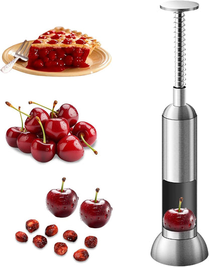 VolksRose Cherry Pitter Tool, Multi Stoner Fruit Remover with Stainless Steel Rod, Dates Pitting Device for Red Dates, Hawthorn, Cherries, Jujubes