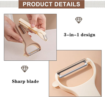 3 Pcs Julienne Peeler Creative Plastic Y Peelers for Kitchen Tool, Veggie, Potato, Tomato, Fruit