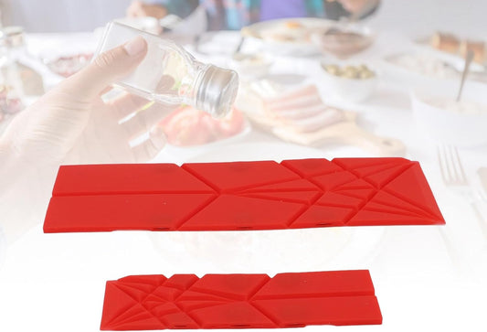 Generic 3 in 1 Measuring Spoons with 6 Different Sizes Multifunctional Folding Flat Kitchen Gadget Utensils Spoons (red)