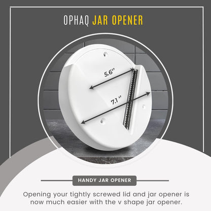 Under Cabinet Jar Opener, Original Jar Lid Opener, Ideal for Seniors, Weak Hands, Arthritis, White Plastic, Cylindrical Shape, Kitchen & Office Use