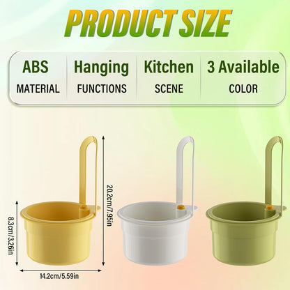 Kitchen Sink Drain Strainer Basket, Hanging Multi-Purpose Kitchen Sink Strainer Draining Basket, Self-Cleaning Press to Open The Food Waste Trash Catcher Basket Garbage Leftovers, Green