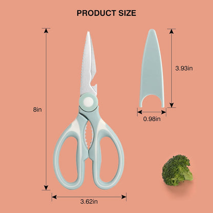 NileHome Kitchen Scissors, Stainless Steel Scissors All Purpose Heavy Duty, Kitchen Scissors for Food Dishwasher Safe, Kitchen Shears for Kitchen Meat Chicken Fish Poultry Herb Bread (Blue)