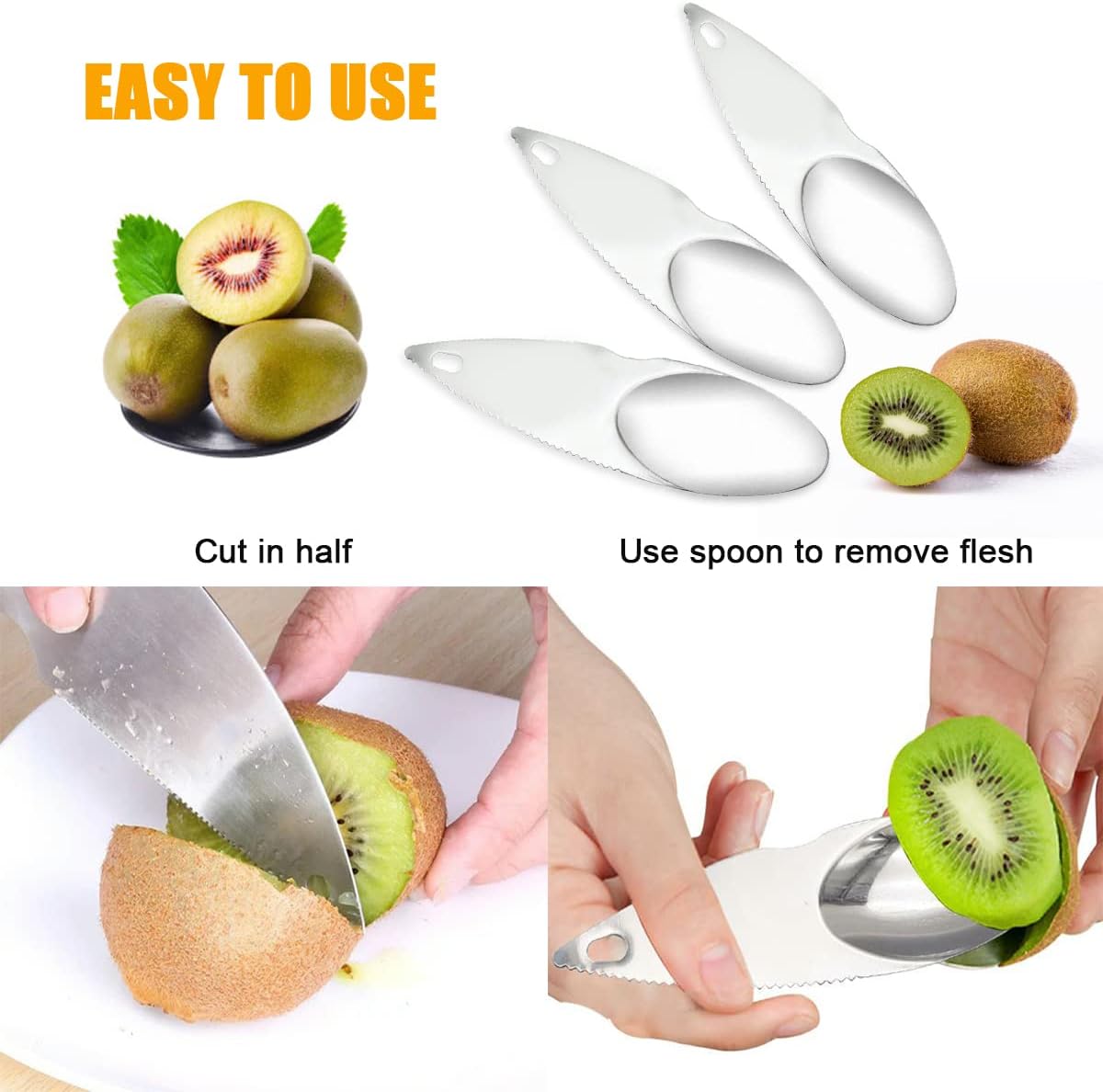 Mango Slicer Cutter Peeler Corer,Kiwi Slicer,Mango and Kiwi Splitter Divider Cuber Corer Remover,Watermelon Cutter Tool,Kitchen Tools for Making Fruit Salad
