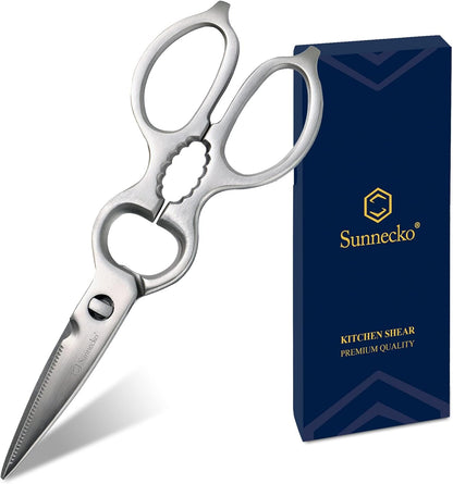 Sunnecko Kitchen Scissors All Purpose Heavy Duty Scissors Titanium Coated, Kitchen Shears for Food, Micro Serrated with Detachable Blades