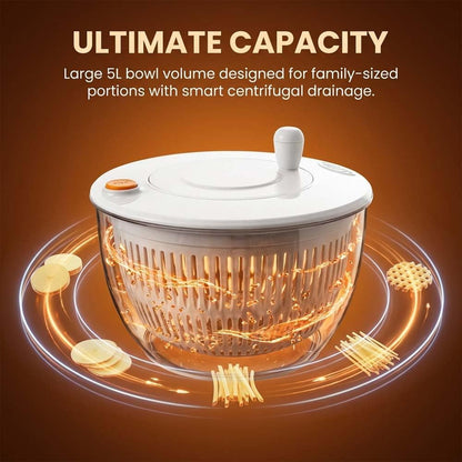 2026 Salad Spinner Vegetable Chopper, Multifunctional Vegetable Slicer & Food Shredder with 6 Blades, Manual Lettuce Dryer and Fruit Washer, Kitchen Prep Gadget for Salad, Fruits and Vegetables
