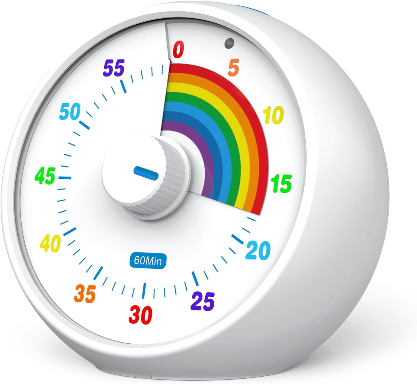 Visual Timer for Kids, 60-Minute Countdown for Classroom Office Kitchen, Desk Timer Kids Time Management Tools with Silent Operation, Pomodoro Timer Rainbow Pattern Purple