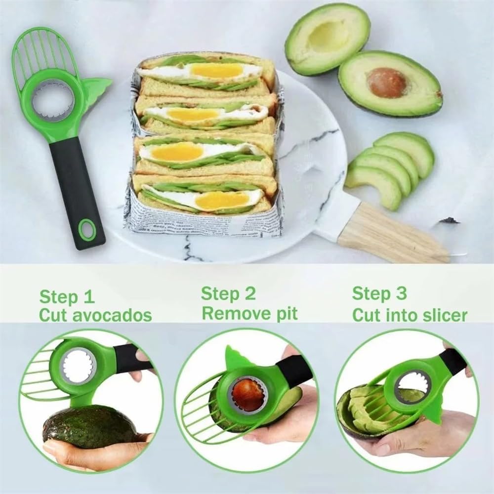 Upgraded Avocado Slicer Tool with Handle, 3-in-1 Avocado Cutter Slicer and Pitter, Avocado Peeler 3 in 1 Avocado Slicer for Kitchen Restaurant (Only Avocado Slicer)