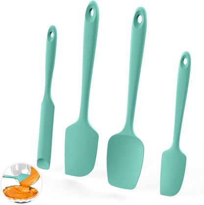 U-Taste 600ºF Heat Resistant Silicone Spatulas: Flexible Food-Grade Silicon Baking Scraper, Kitchen Cooking Mixing Utensils with Upgraded Sturdy Handle Tip for Nonstick Cookware (4-Pc., Midnight Blue)