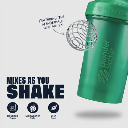 BlenderBottle Classic V2 Shaker Bottle Perfect for Protein Shakes and Pre Workout, 28-Ounce, Clear/Black