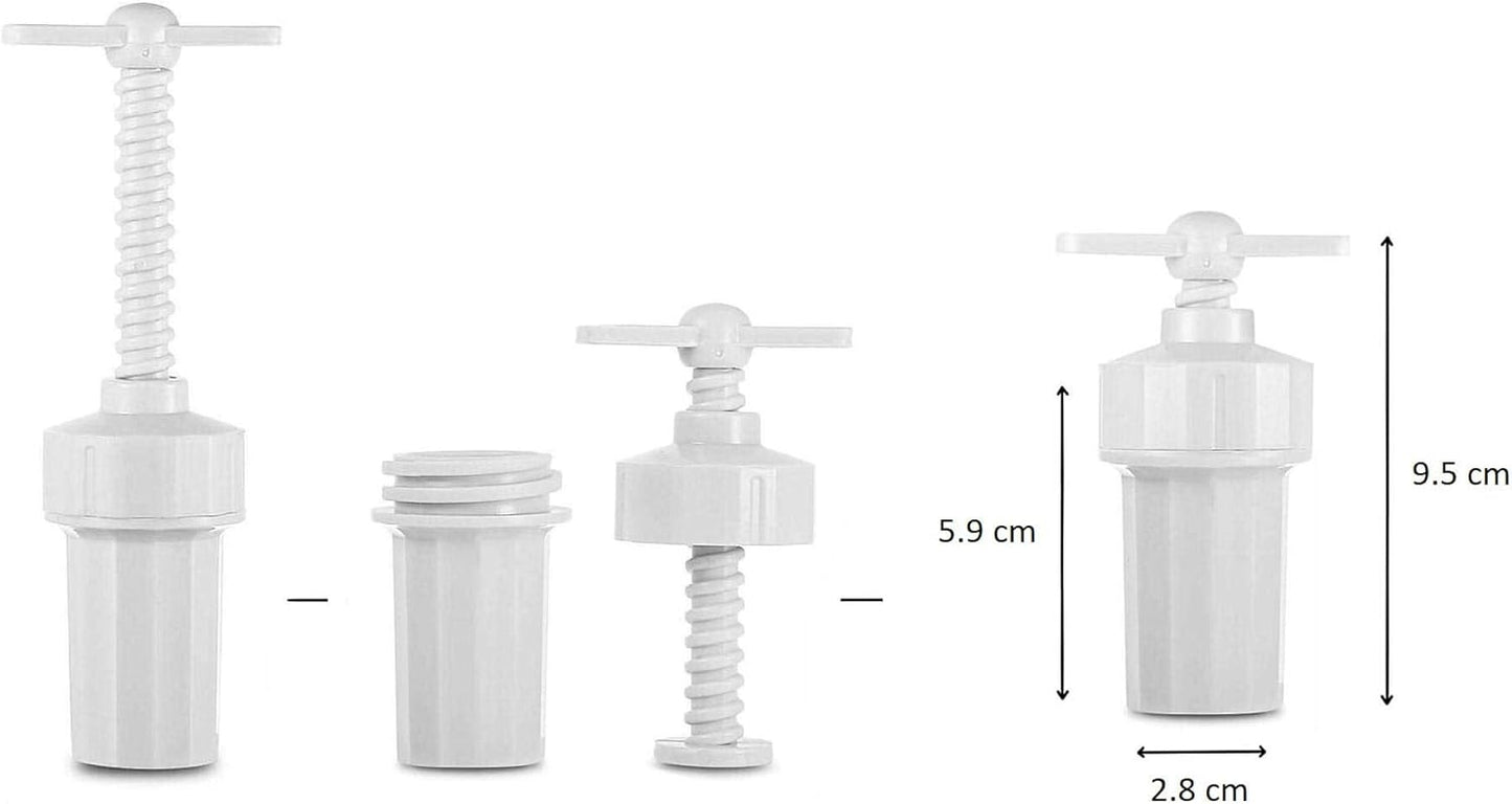 Tredoni 1.2x2.5" Garlic Press Screw Masher - Plastic Garlic Crusher Squeezer Mincer, White