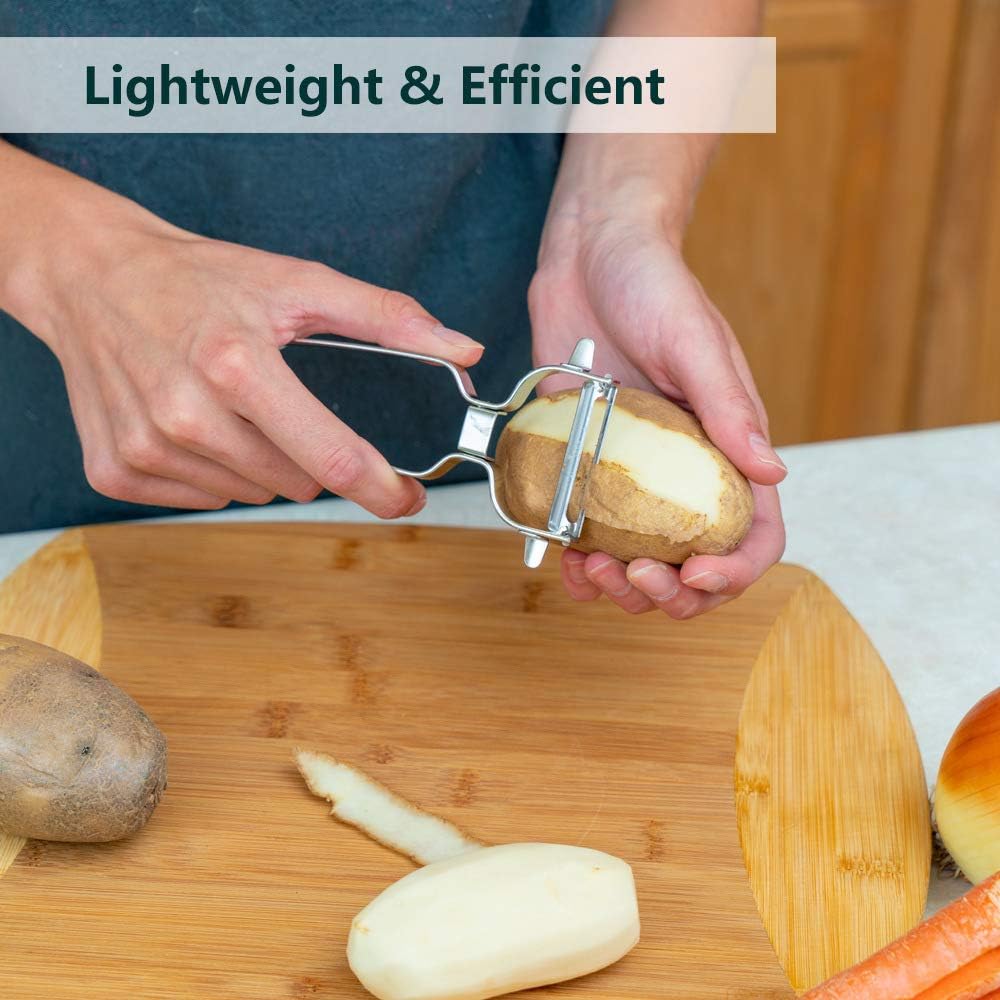 2 Pack Vegetable Peeler Stainless Steel for Kitchen - Y Peeler Safe to Use, Veggie Potato Fruit Carrot Cucumber Peeler, Easy to Peel & Clean