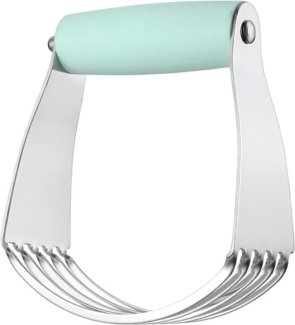 Spring Chef Dough Blender, Top Professional Pastry Cutter with Heavy Duty Stainless Steel Blades, Medium Size, Black