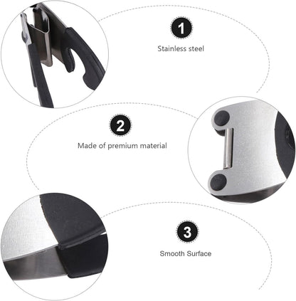 Luxshiny 6Pcs Pot Clip Spoon Rest, Stainless Steel & Rubber, Compact, Black, Kitchen Utensil Rest, Anti- Scald, Tabletop, 7.8 x 5.1 x 4.5 cm