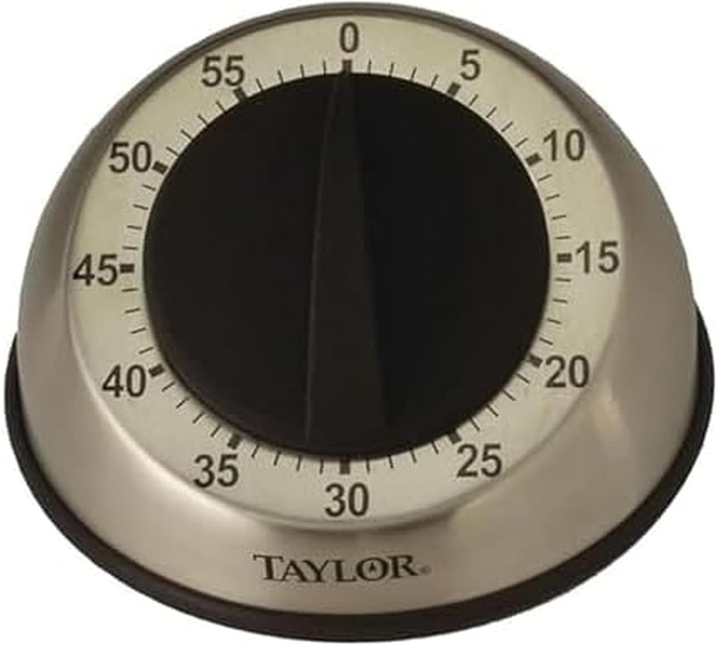 Taylor Mechanical Timer, Countdown with Easy-Turn Dial and Loud Ring Alarm, Compact Tool for Cooking, Baking, Classroom Activities, Homework, Studying, Projects, Stainless Steel