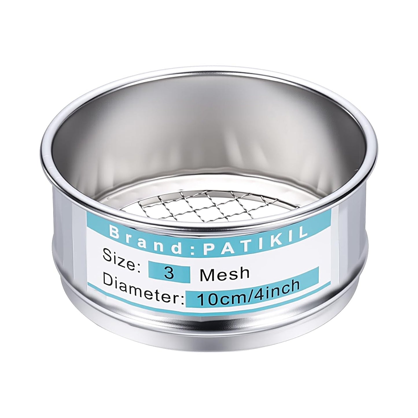 PATIKIL 325 Mesh(0.045mm) Lab Sieve, 3.9"(10cm) Diameter Sifting Screen 304 Stainless Steel Wire Cloth Fine Mesh Sieve for Industrial Laboratory Home Soil Sifter Dry Sift Screens Hash - Colors A