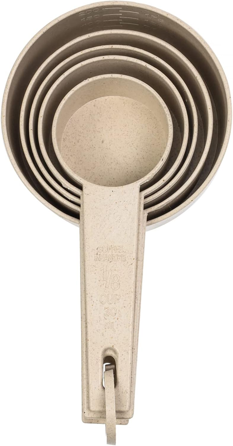 Beille Cream Wheat Straw Measuring Cups Spoons Set Cooking Baking Tools 10pc