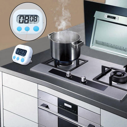 Digital Kitchen Timer, BESTWYA Electronic Timer with Clear LCD Screen Count Up and Down Function 3 Big Buttons On/Off Switch Button for Kitchen, Study, Work, Exercise Training (6, 3 Colors)