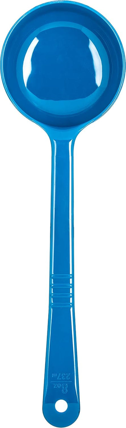 Carlisle FoodService Products 399214 Solid Long Handle Portion Control Spoon, 8 oz, Blue