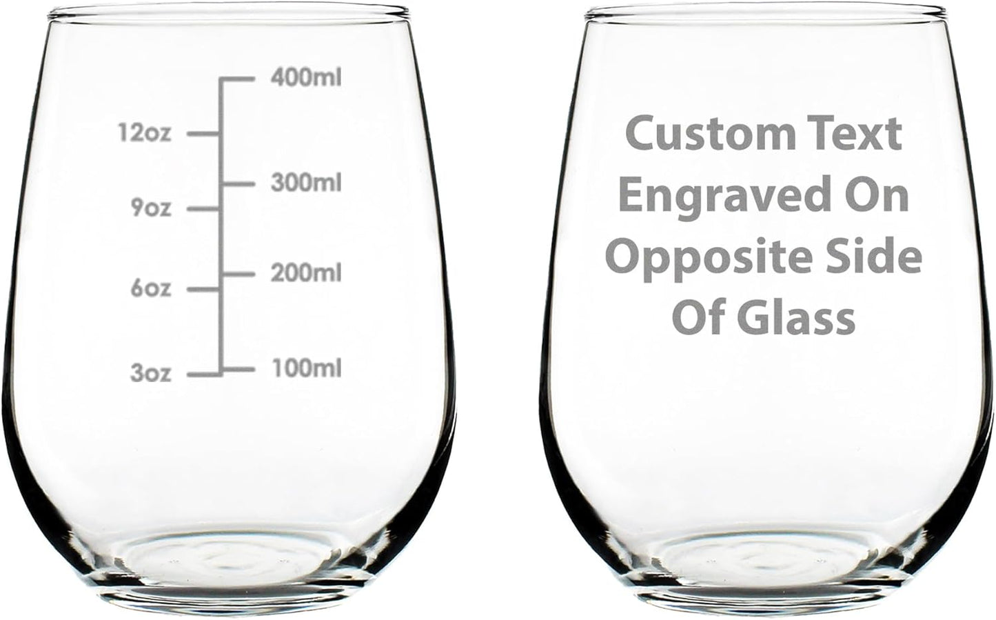 Wine Measuring Cup - Stemless Wine Glass - Engraved Measurement Lines for Portion Control - Ounces and Metric - Large 17 Ounce