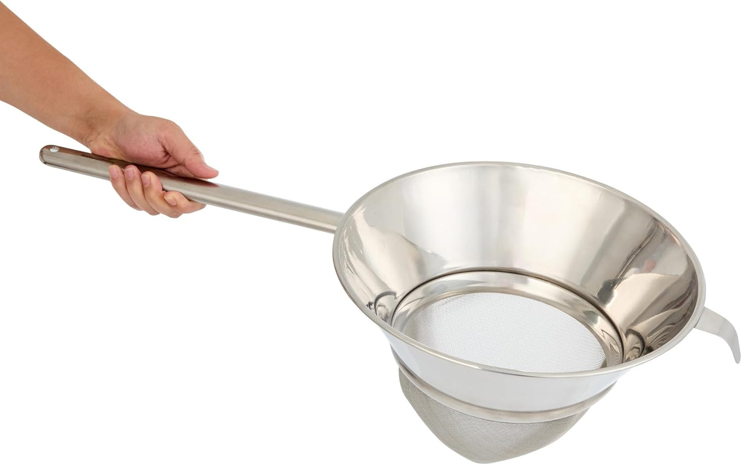 Restaurantware Fine Mesh Strainer Set of 3 Different Sizes with Silicone Handle Stainless Steel Extra Fine Mesh Strainer Heat-Resistant Handle Dishwasher-Safe for Rice, Quinoa, Pasta