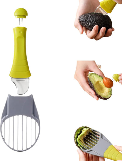 3-in-1 Avocado Slicer Tool with Pit Remover, Avocado Cutter & Peeler, Avocado Cutter Tool,Ergonomic Avocado Knife for Safe Cutting, Avocado Tool for Any Sizes, Avocado Slicers Gift Set