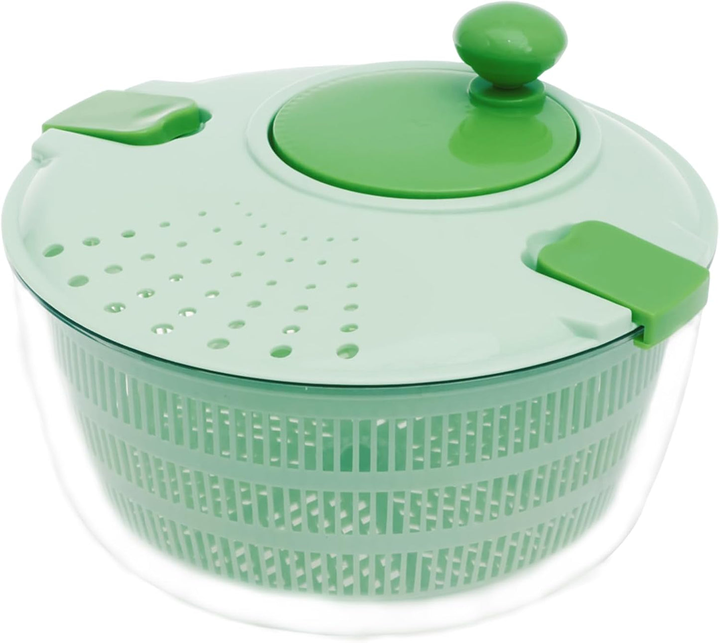 PP Salad Spinner, Multi-Use Basket, 4.22 QT Large Capacity Salad Washer Labor Saving Lettuce Spinner Multiple Water Outlet Lettuce Drainer for Household(Green)