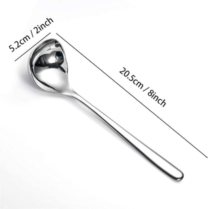 IMEEA 8-Inch Stainless Steel Sauce Ladle with Long Handle, Small Serving Ladle for Gravy, Dressing & Toppings, Set of 4