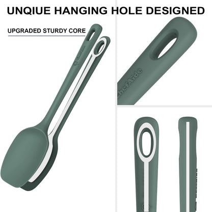 ChefAide 5 Pieces Silicone Spatula Set, Food Grade Rubber Spatula, Upgrade Strong Handle with Ergonomic Grip, Heat Resistant Up to 600°F for Nonstick Cookware, Cooking