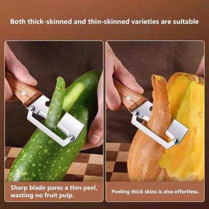 Premium Vegetable Peeler with Wooden Handle and Bottle Opener, Multifunctional Vegetable Peeler for Kitchen,Designed for Peeling Various Fruits and Vegetables(1pcs)