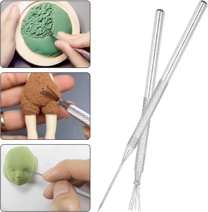8Pcs Polymer Clay Cutter Tools, Acrylic Roller Clay Rolling Pin, Clear Rectangle Shape Sheet Backing Board, Slicer Shaping Knife, Wire Texture, Detail Needle,Scraper, Modeling Carving Jewelry Supplies