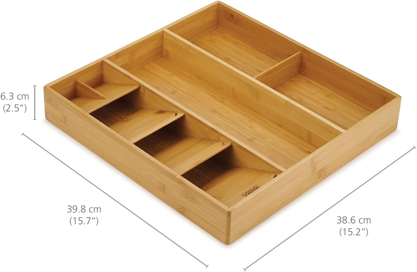 Joseph Joseph DrawerStore Compact Utensil Organizer For Kitchen Drawer Silverware, Flatware Tray, Small, Bamboo