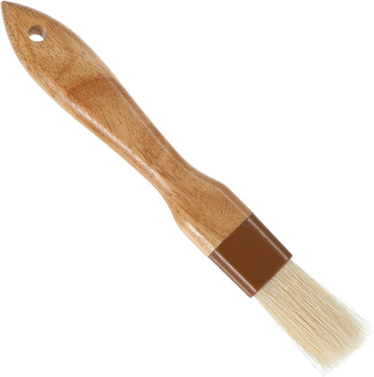 Pastry Brush for Cooking and Baking Wide Buttering Brush Heat-Resistant Wood Handle Non-Shedding for Butter Egg Wash Oil Sauce Marinade BBQ Glazing 8.27 x 1.1 x 0.51 Inch