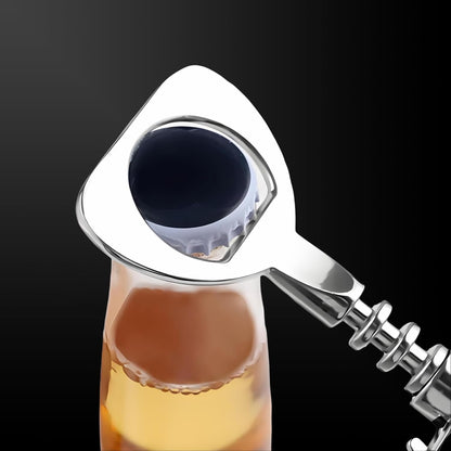 Wine Opener, Zinc Alloy Premium Wing Corkscrew Wine Bottle Opener with Multifunctional Bottles Opener, Sharp Corkscrew with Ergonomic Non-slip Wing Handle, Upgrade, Silver
