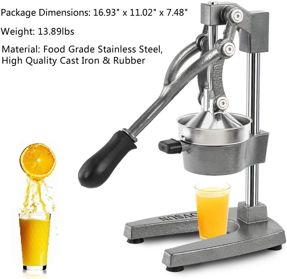 ROVSUN Commercial Grade Citrus Juicer Hand Press Manual Fruit Juicer Juice Squeezer Citrus Orange Lemon Pomegranate (White)