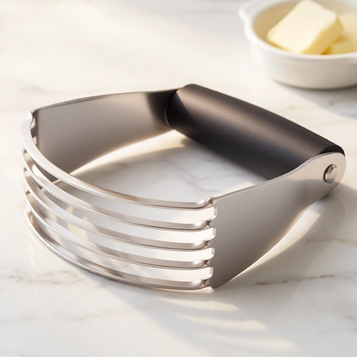 Stainless Steel Pastry Cutter/Dough Blender for Flaky Pie Crusts, Biscuits -Multipurpose Baking Tool,Black