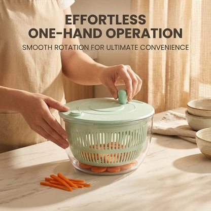 2026 Salad Spinner Vegetable Chopper, Multifunctional Vegetable Slicer & Food Shredder with 6 Blades, Manual Lettuce Dryer and Fruit Washer, Kitchen Prep Gadget for Salad, Fruits and Vegetables