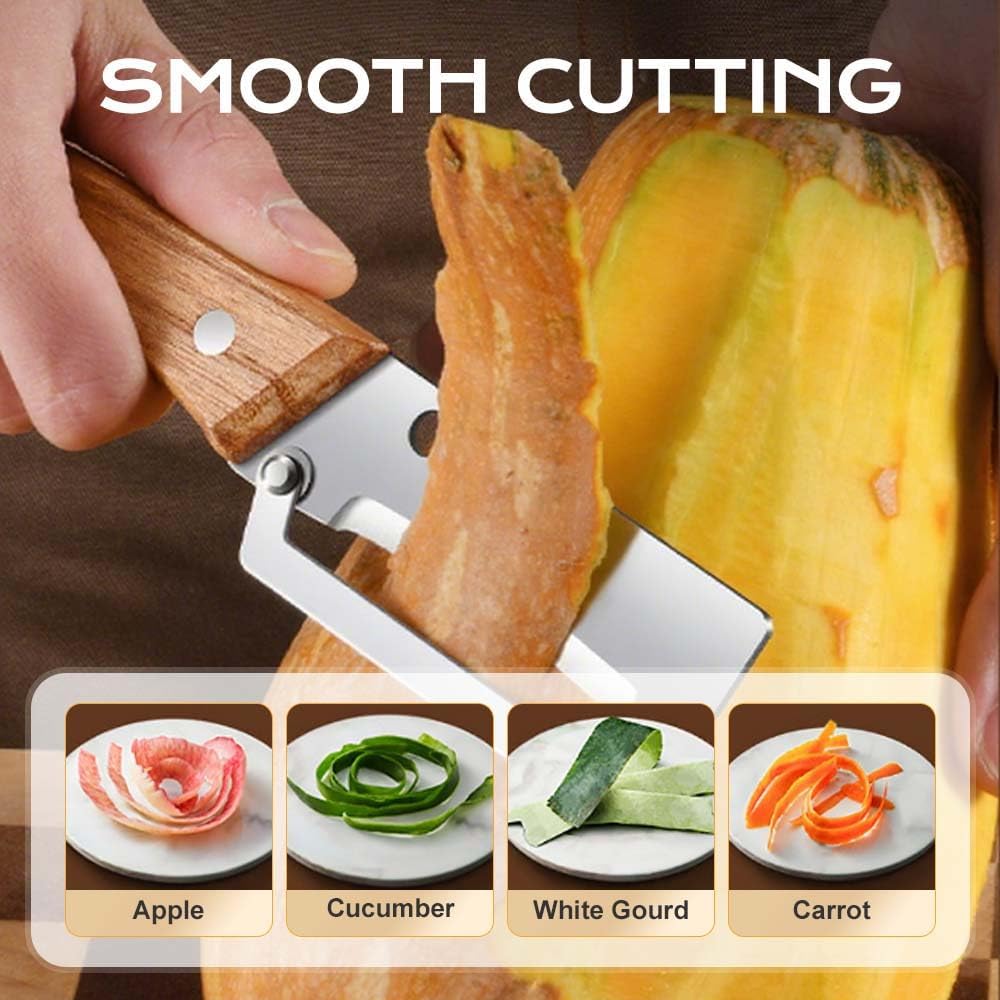 Multi Functional Vegetable Peeler for Kitchen, Ultra Sharp Stainless Steel Veggie, Fruit, Carrot, Orange & Potato Peeler with Ergonomic Handle, Julienne Peeler & Bottle Opener, Fruit Peeler (2pcs)