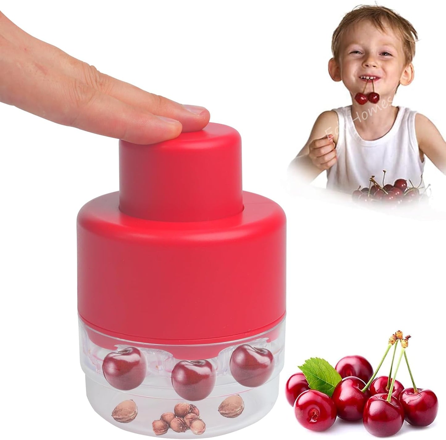 Cherry Pitter Tool, Heavy-Duty Cherry Seed Core Remover, Cherry Pitter Remover Tool with Space-Saving Lock Design, Pit Remover for Cherries (Green)