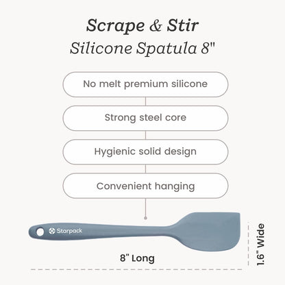 Starpack 'Scrape and Stir' Silicone Rubber Spatula Set (4-Piece) - LFGB Non Toxic, 600°F Heat Resistant, BPA-Free, One-Piece Kitchen Baking Spatulas - Dishwasher Safe for Nonstick Cookware Earthy Pink
