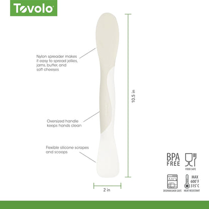 Tovolo Tool for Kitchen Meal Prep to Scoop Spread Slice and Scrape,White/Gray